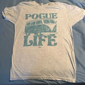 Heather Gray Graphic Tee with Blue Design